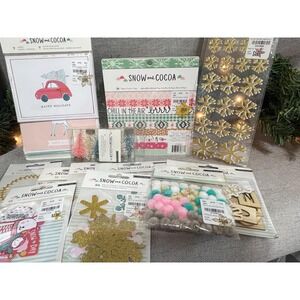 Crate Paper Snow and Cocoa Paper Pad Stickers Trees Tags Pockets Cards Frames